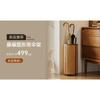 Chinese Style Solid Wood Rattan Umbrella Stand Freestanding Entryway Umbrella Storage Bucket