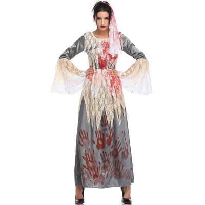 M-XL Halloween Costume, Vampire, Bloody Ghost Bridal Costume, Masquerade Horror Ghost Bride