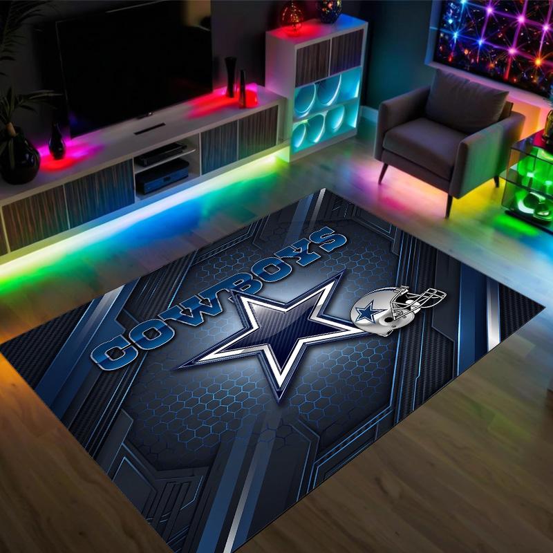 Tappeto in velluto di cristallo design Dallas Cowboys Accogliente Non?Tappeto Stampato Antiscivolo per Camera da Letto Soggiorno Ingresso
