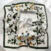Luxury Floral Silk Square Scarf Women Fashion Print Bandanas Hairband Bag Ribbon Female Neckerchief Hijab Scarf For Travel Daily