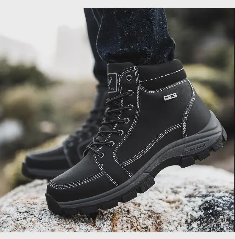 2024 Autumn/Winter Large Size Martin Boots - High Top, Casual Cotton Hiking & Workwear Shoes