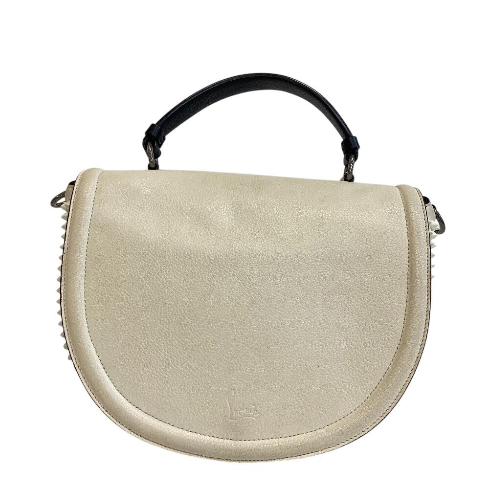 

Christian Louboutin spike leather Panettone Shoulder Bag white leather Women Used