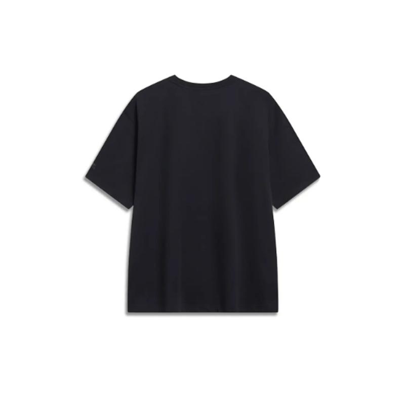 Li Ning T Shirts Men's Black Crew Neck Moderate Straight Fit AHSV337-4
