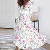 Autumn Collar Long Sleeve Printed Women's Dress Women's Clothing