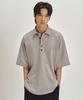 Sekeonmonollogeu Cotton Oversized Short Sleeve Collared T-Shirt [Gray]_Sets048Gray