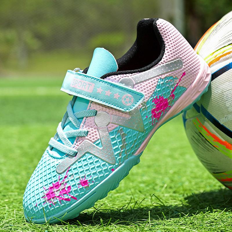 

Детские футбольные бутсы с шипами Мальчики на липучке Сломанные гвозди Кроссовки Тренировки в начальной школе Девочки 38