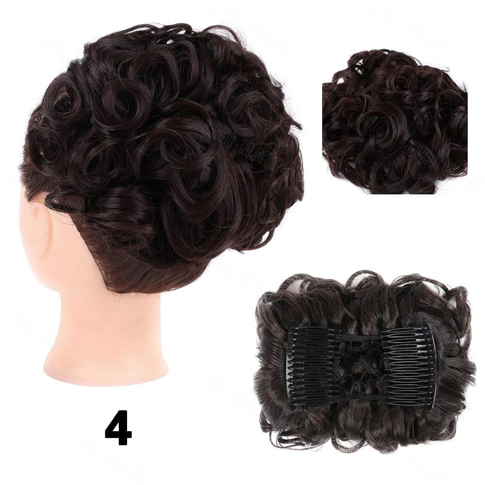 

XINRAN синтетический зажим для вьющихся волос, булочка, наращивание хвоста, прическа, наращивание, короткая булочка, парик для женщин, праздничная одежда 10cm