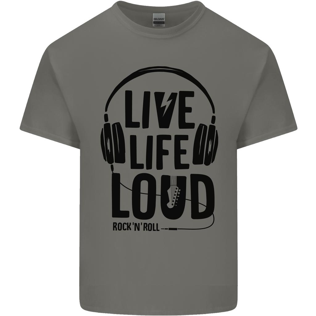 Live Life Loud Rock N Roll Guitar Music Unisexs Light Cotton TShirt