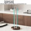 Stainless Steel Paper Towel Stand Wooden Base One-Handed Tear Paper Towel Rack Durable Non-Slip Wood Paper Towel Holder Kitchen