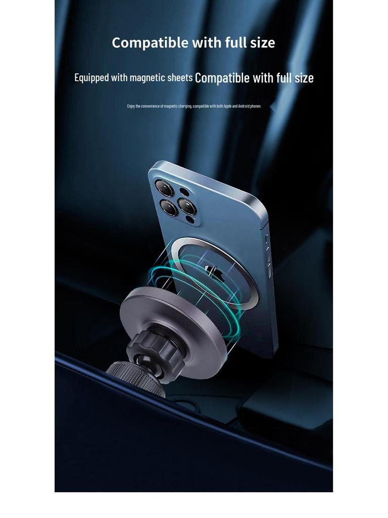 15W RGB Magnetic Car Wireless Charger & Phone Holder: Fast Charging with Colorful Atmosphere Light