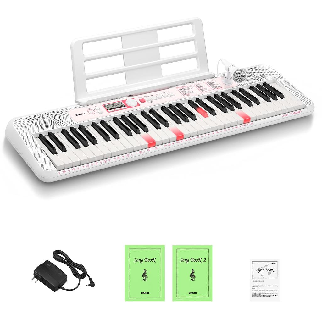 Casio Optical Navigation Electronic Keyboard 61 Keys with Touch Response Slim Design LK-320 (White)