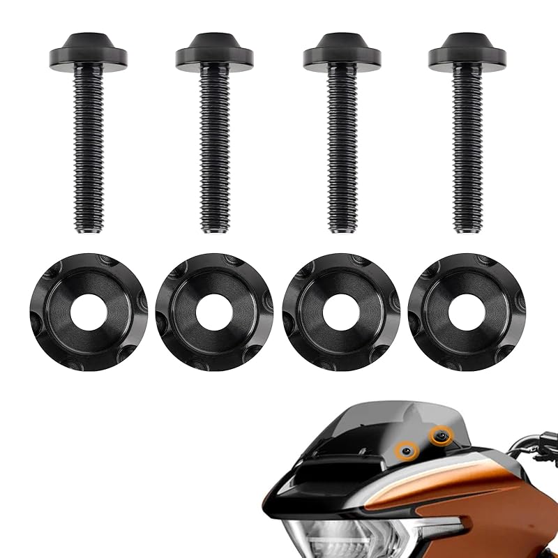 JERBOR Titanium Windshield Screws for Street Glide, Performance Windscreen Bolts Fit for 2024 Road Glide/ST, 121 CVO Road Glide, for Harley Touring