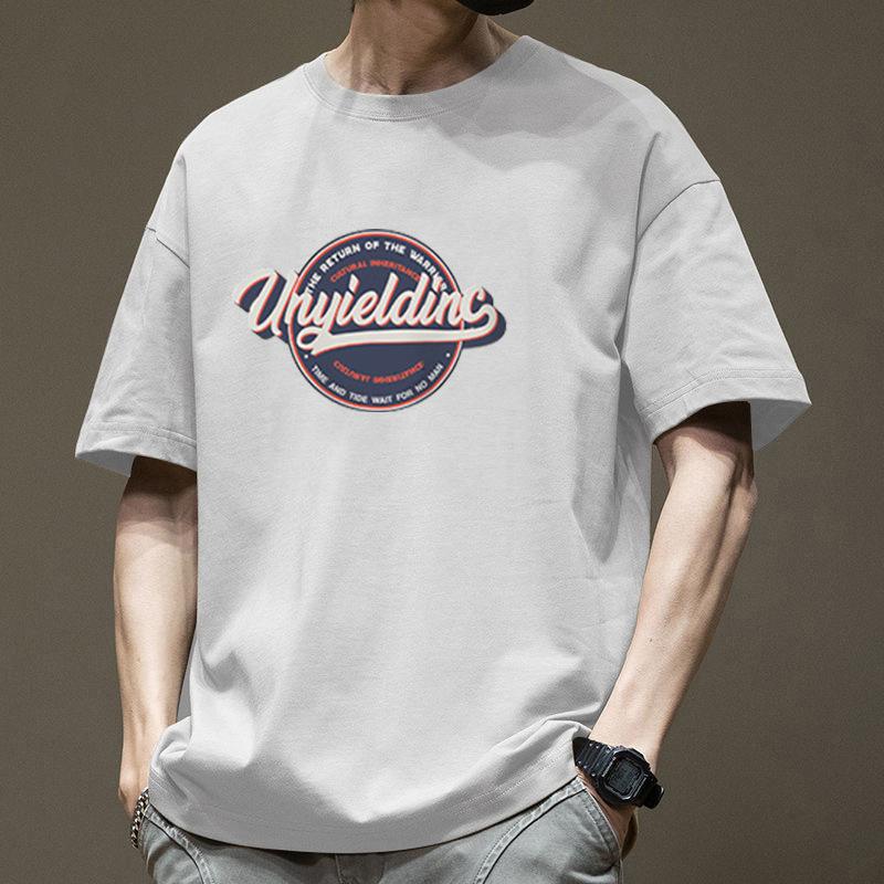 Minimalistyczne koszulki sportowe z nadrukiem, bawełniane letnie topy z krótkim rękawem dla mężczyzn