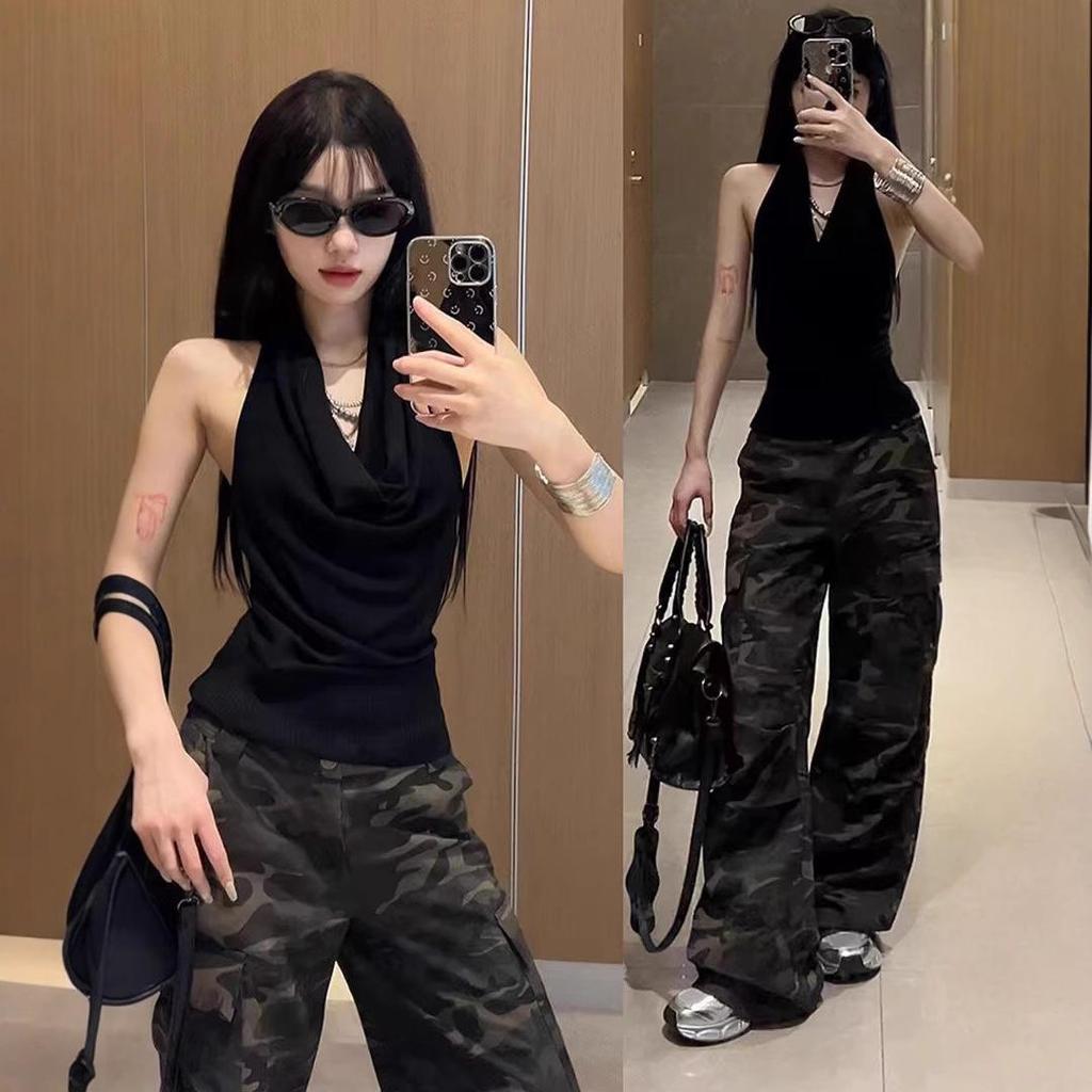 Women's Halter Cowl Neck Sleeveless Bodycon Tank Top - Chic Off-Shoulder Summer Outerwear