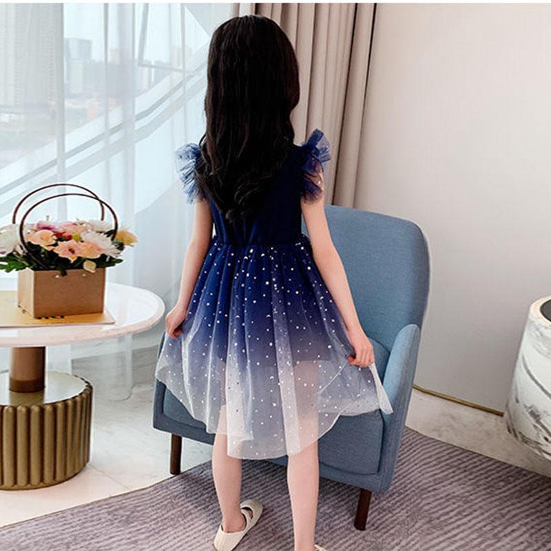 Children's Clothing Girls Dress Spring and Summer Big Children's Princess Dress Net Red Fairy Gradient Dress Tutu Skirt Mesh Skirt
