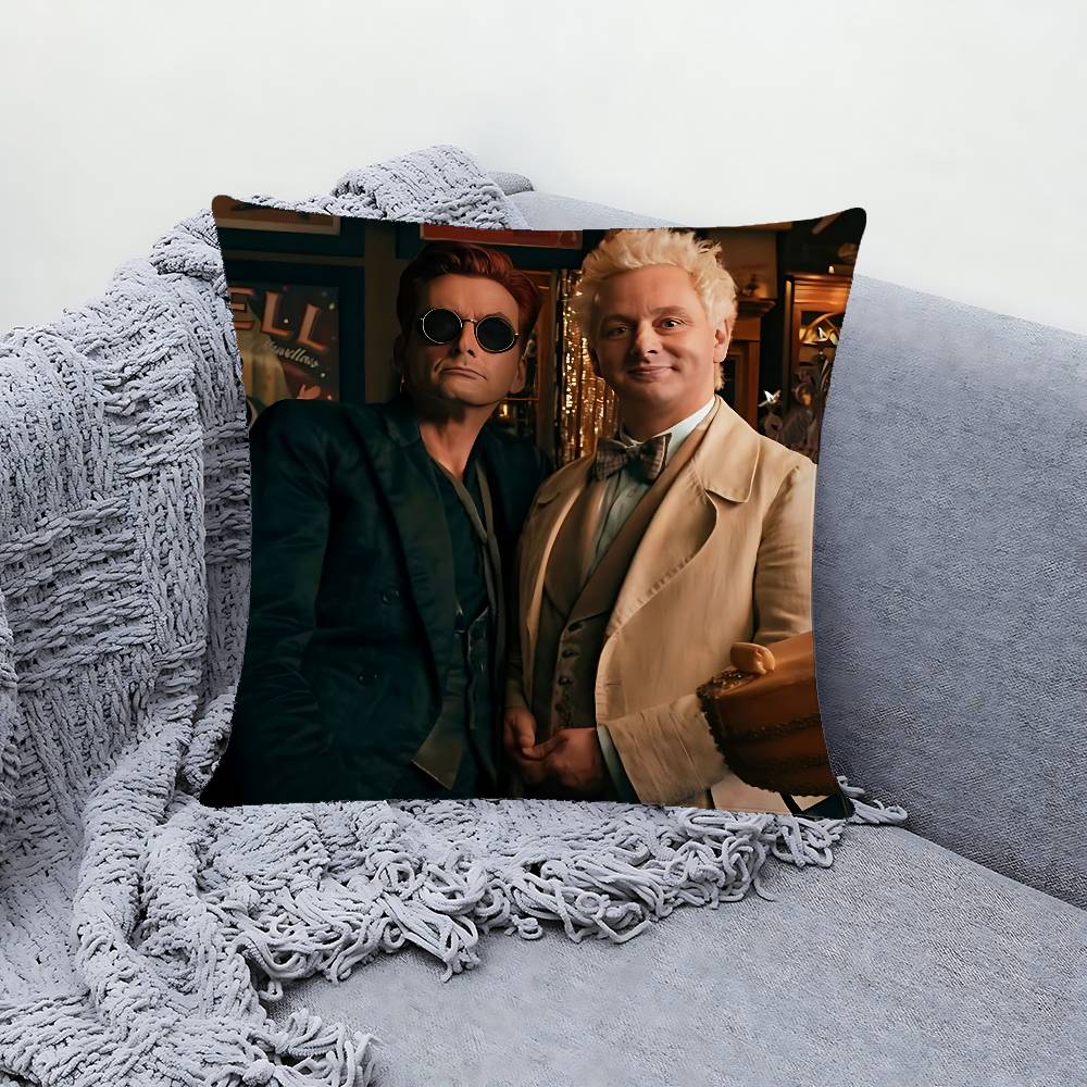 TV Cool W-Good Omens-S Pillow Case Cushion Cover Soft Cute Throw Pillow Case For Car Sofa Pillowcase Polyester With Zipper