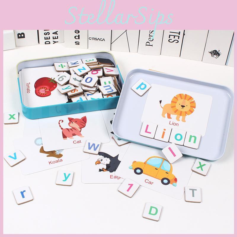 Wooden Magnetic Letter Match Game Children Educational Playset Festival Gifts