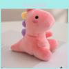 Dinosaur Plush Pendant Toy Wholesale With Soft Crystal Filling In Pink Yellow Blue Green