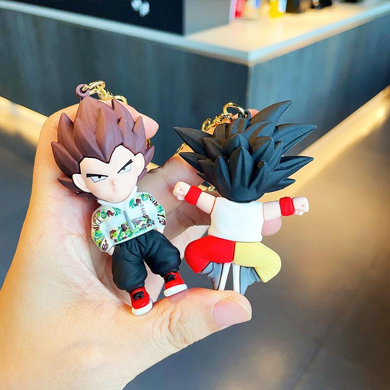 Cute Dragon Ball Anime Keychain Soft Rubber Creative Car Key Chain For Couples