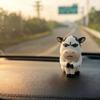 Straw Hat Weirdly Cow Figurine Decorative Dashboard Ornament Desk Decor Figurine  Desk Decoration