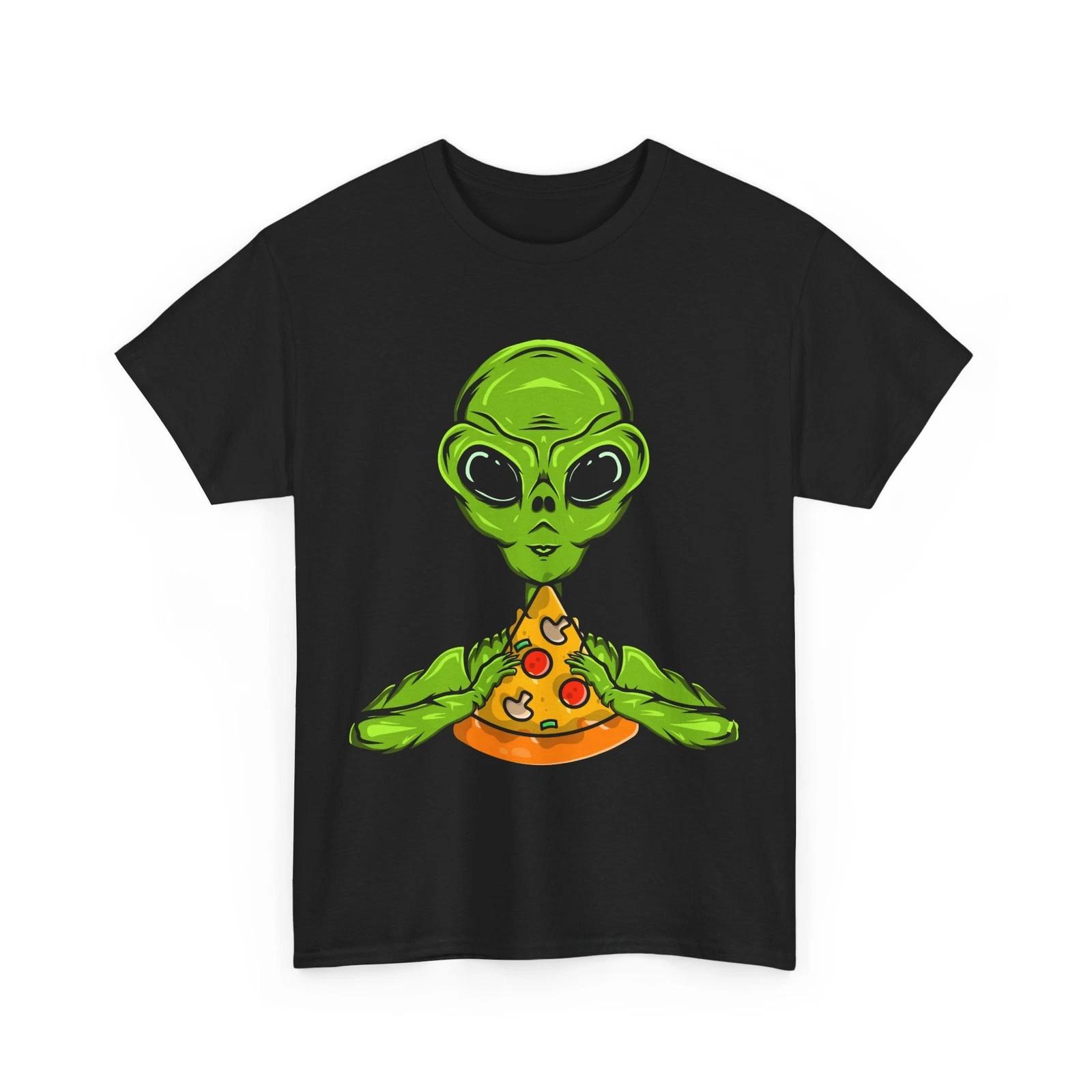 Alien Eating Pizza Funny T shirt, Alien Space Lovers Women Men Funny Shirt 2XL