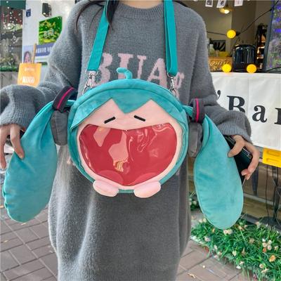 Cute Girl Two-dimensional Cute Little Girl Messenger Bag Doll Backpack Student Schoolbag Transparent Bag
