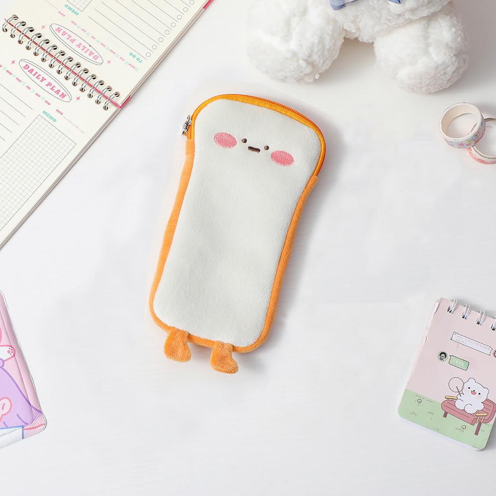 

Toast Cartoon Pencil Case Large Capacity Stationery Storage Bag Desktop Storage помаранчевий
