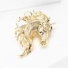 Brooch Pin Retro Style Horse Head Design Anti-oxidation Anti-rust Brooch Sweaters Hats Bags Fashion Accessory