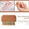 Bristle Nail Brush Solid Wood Gentle Cleaning Tool Removes Stains Convenient Nail Cleaning Brush for Hands Nails