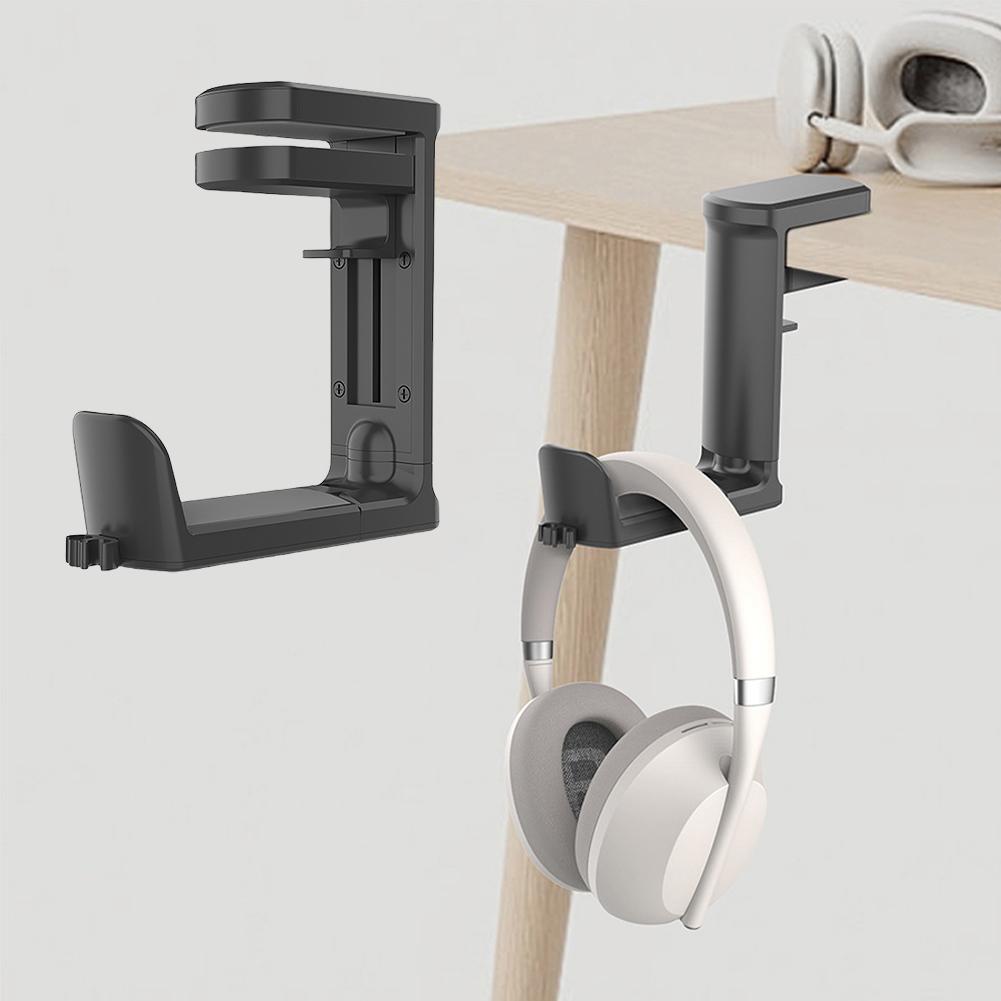 Kopfhörerständer Halter Bohren Frei Rutschfest Kopfhöreraufhänger 360 Drehbar Gaming Headset Schreibtischaufhänger Haken Verstellbar
