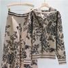 Set da 2 pezzi da donna, autunno/inverno 2024, nuovi maglioni con cappuccio lavorati a maglia casual, completi alla moda e pantaloni larghi