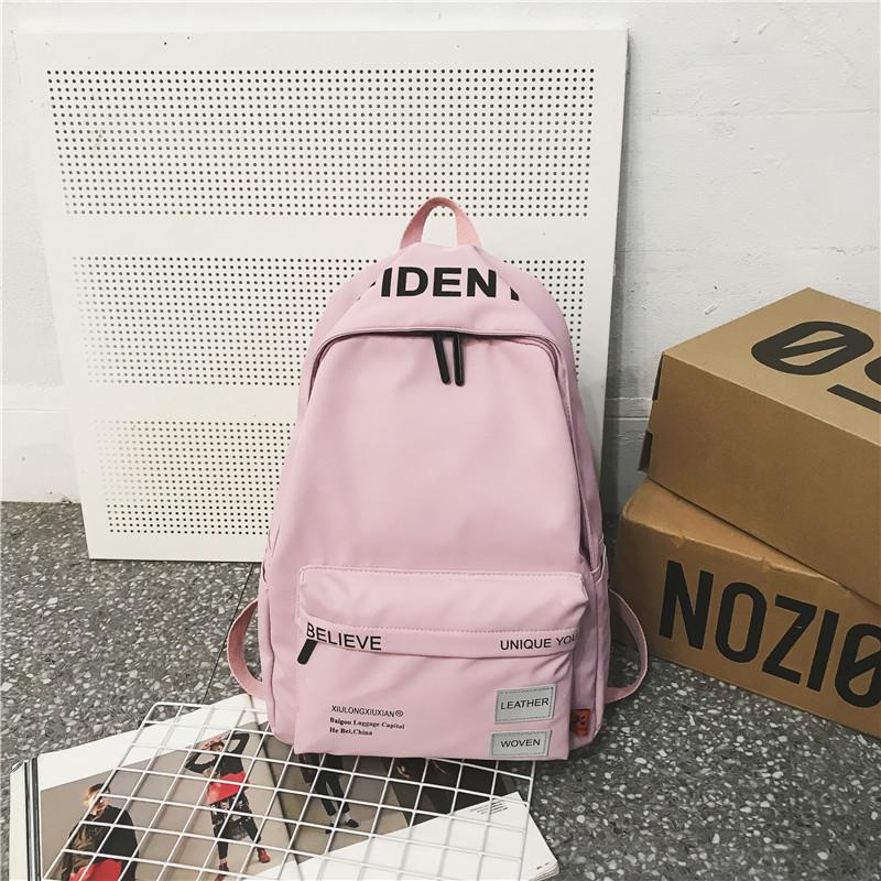 

School bag for female students Korean version of junior high school backpack trend Korean version ins super fire large-capacity travel bag backpack розовый