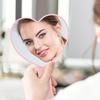 Heart Shaped Travel Hand-Held Mirror, Heart Shaped Makeup Hand Mirror with Handle, Portable Travel Mirror, Suitable for Gifts on Valentine's Day