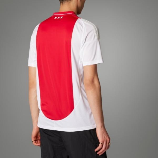 Adidas Ajax Amsterdam 24/25 Home Jersey Moisture-Wicking Comfortable Short-Sleeve Soccer Shirt Men Tops White Red IT6168