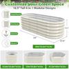 17 Tall Outdoor Garden Raised Bed Kit 5ft X 2ft Oval Cream White Metal Planter for Flowers Herbs Vegetables 0.8MM Thick 60X24X1