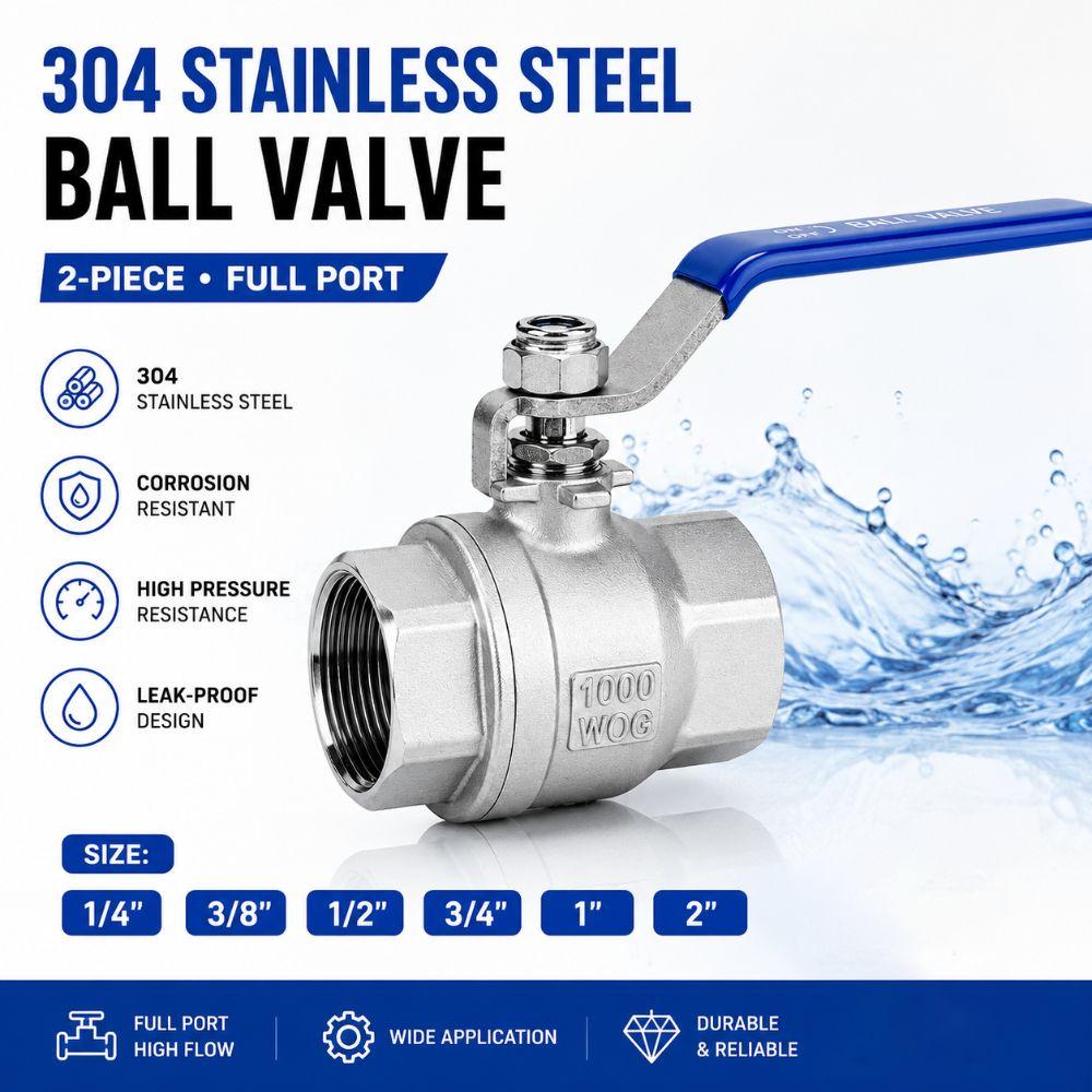 304 Stainless Steel Ball Valve Female Thread Stainless Steel Ball Valve Water Gas Oil System