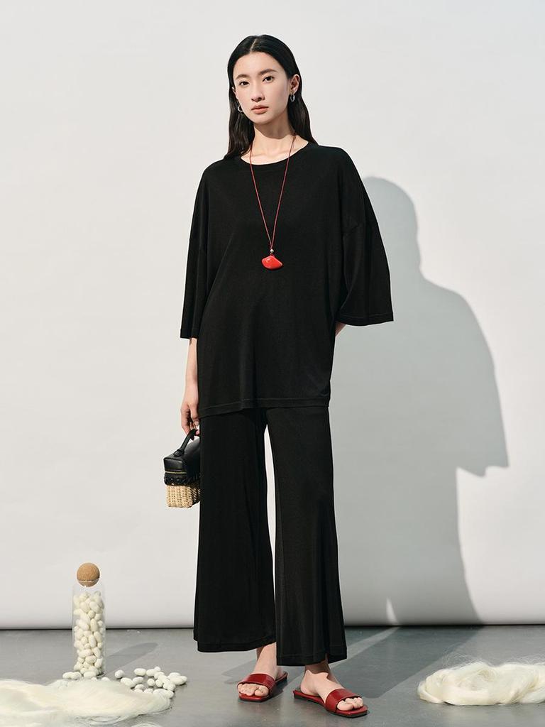2026 Summer Cool Breathable Mulberry Silk Wide-Leg Commuter Pants
