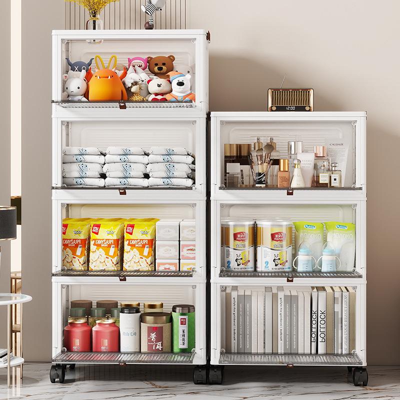 Freestanding Multi-layer Storage Cabinet with Flip-top for Kitchen, Living Room, or Toys