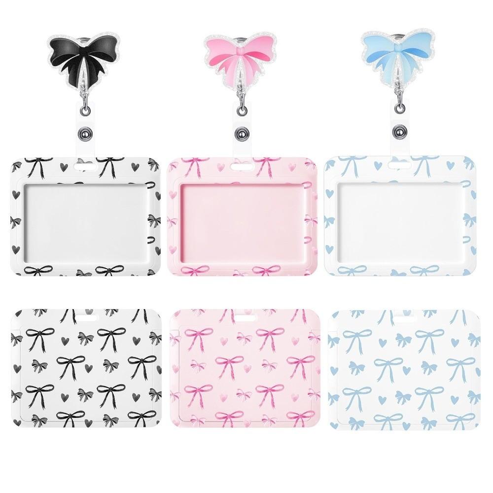 ABS Name Tag Holder Bow Print Card Holder New ID Badge Holder  School Office Supplies