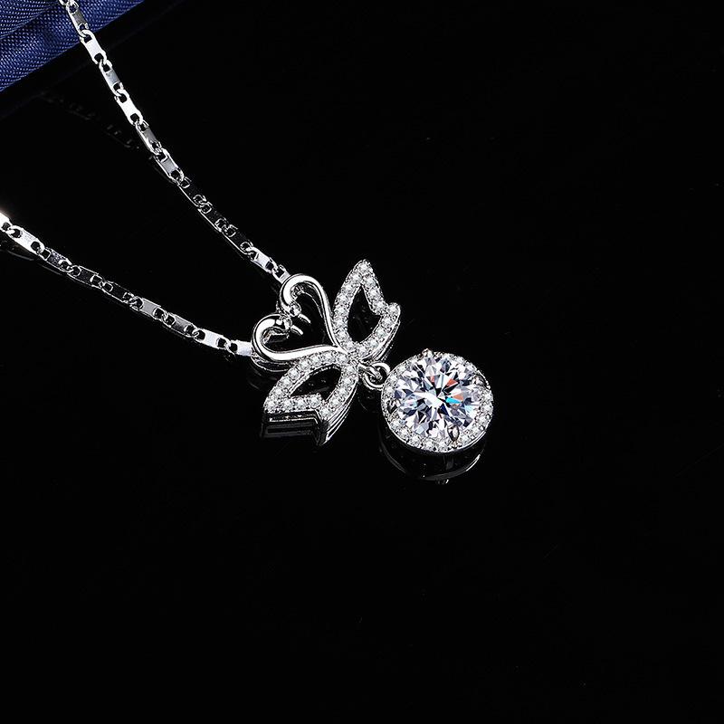 Romantic 2 Carat Swan's Kiss Moissanite Pendant Necklace