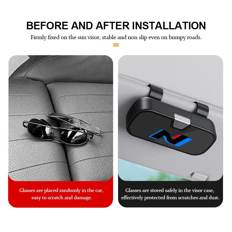 Car Sun Visor Sunglasses Case Glasses Organizers Box For Hyundai N LINE i30 i20 Sonata Accent Tucson Elantra Azera Equus HH66