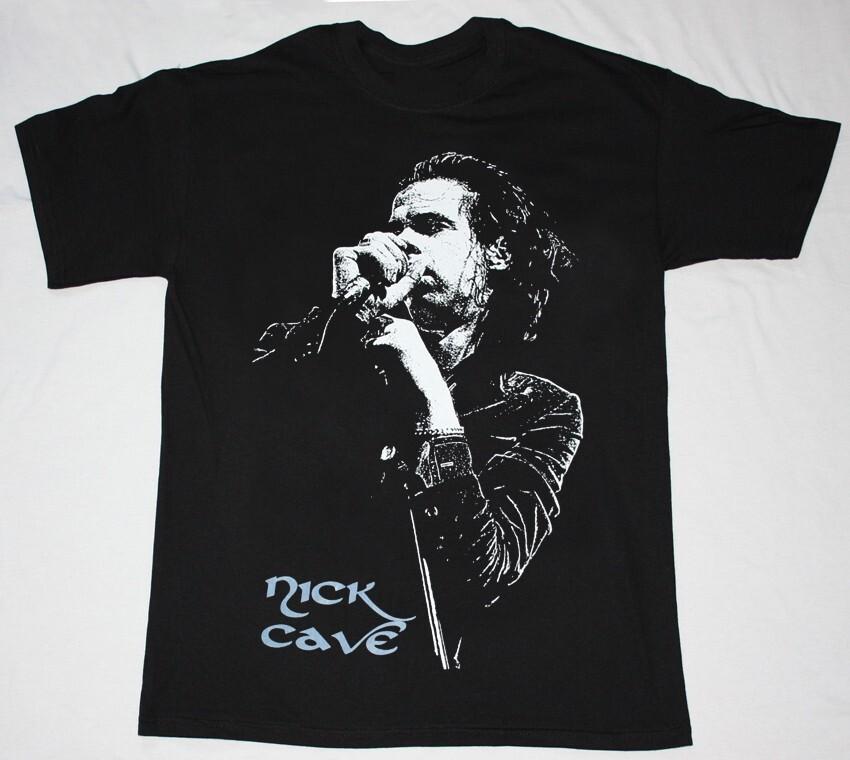 Vtg NICK CAVE MICROPHONE Cotton Black All Size Unisex Tee Shirt BL010 Unisex T-Shirt S