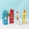 Square Plastic Water Bottle With Handle, Modern Simple Style, Portable Sports Bottle With Straw, 700ml