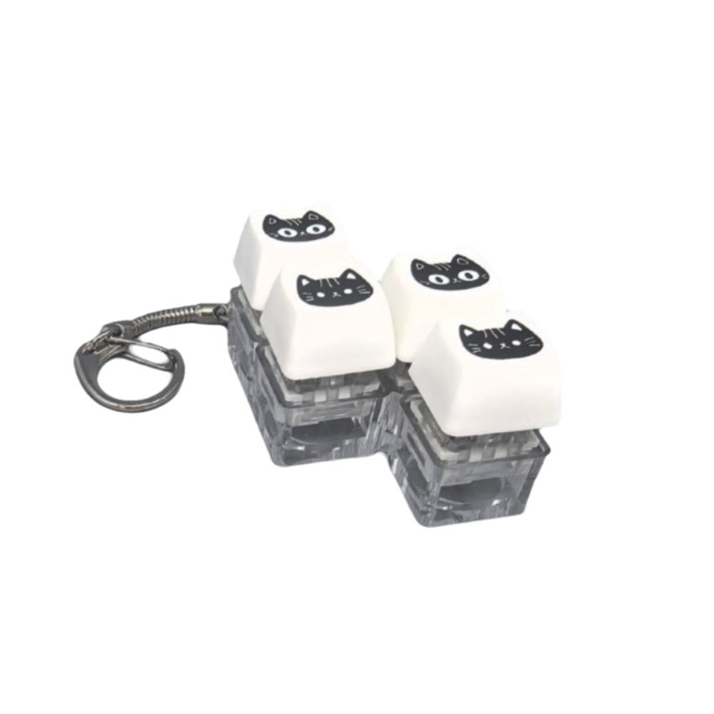with Metal Buckle Black Cat Keyboard Key Chain Crispy Rebound Voice Keyboard Fidget Toy  Student