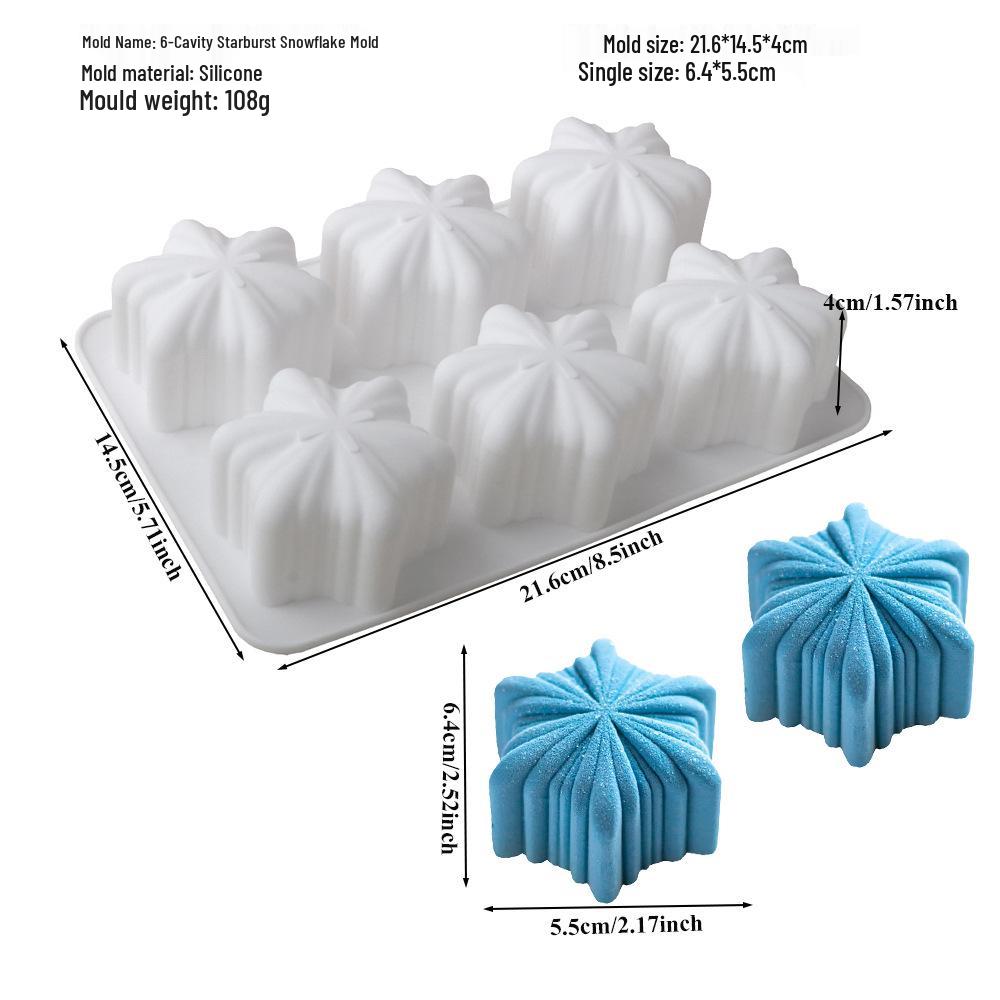 Shenhong Christmas Silicone Mold: 6-Cavity Tree & Santa Decorations for Mousse Cake and Chocolate Baking