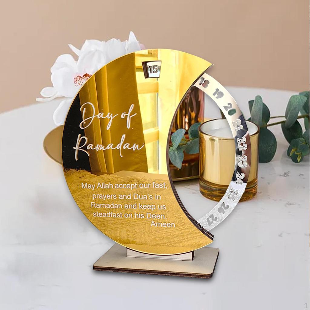 Eid Mubarak Advent Calendar Moon Decoration Diameter 20cm Decorative Traditional Arab Crafts for