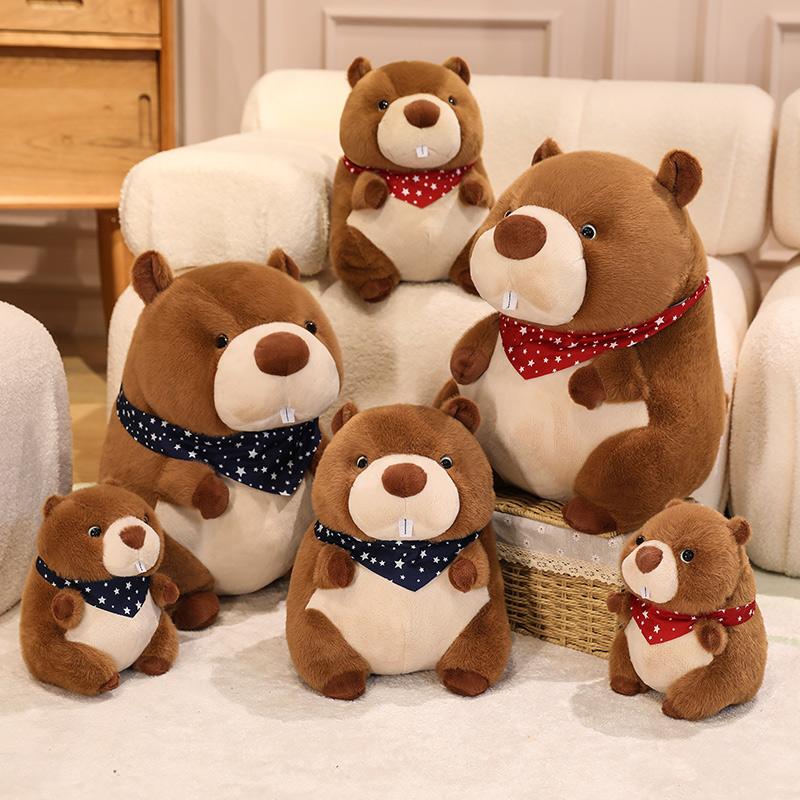 Simulation Marmot Groundhog Plush Toy Funny Room Decor Lovely Animals Beaver Toys Birthday Presents Artificial Model Gifts