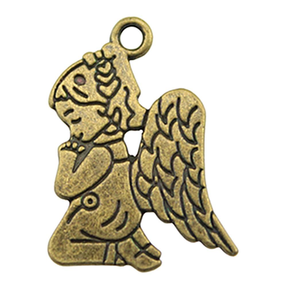 

10шт Молитва Ангел Амулеты Античная бронза Цвет Цинковый сплав 24X17mm