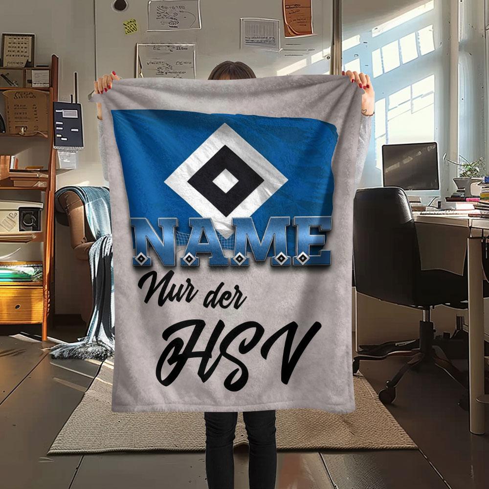 Custom Name,Hamburger SV Printed Flannel Blanket, soft throw for bedroom sofa, washable, Christmas present, great gift.