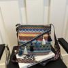 Borsa a tracolla in stile etnico alla moda di lusso leggero di grande capacità con nappa borsa a spalla singola da donna piccola borsa quadrata